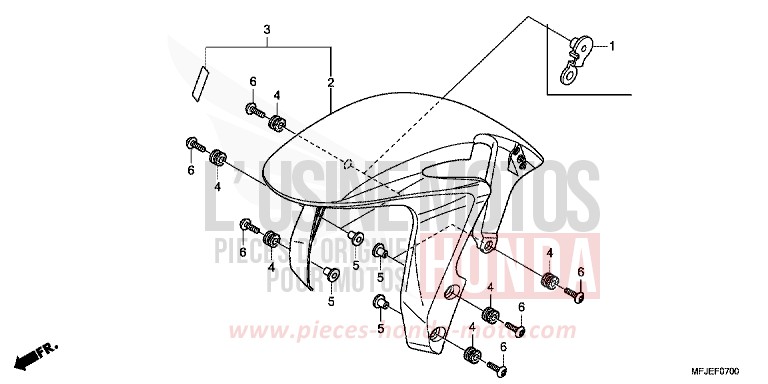 KOTFLUEGEL, VORNE von CBR600RR ABS GRAPHITE BLACK (NHB01) von 2012